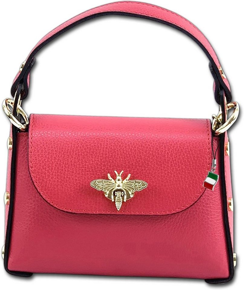 FLORENCE Umhängetasche Florence Umhängetasche Biene Damen (Umhängetasche, Umhängetasche), Damen Tasche Echtleder rot, Made-In Italy von FLORENCE