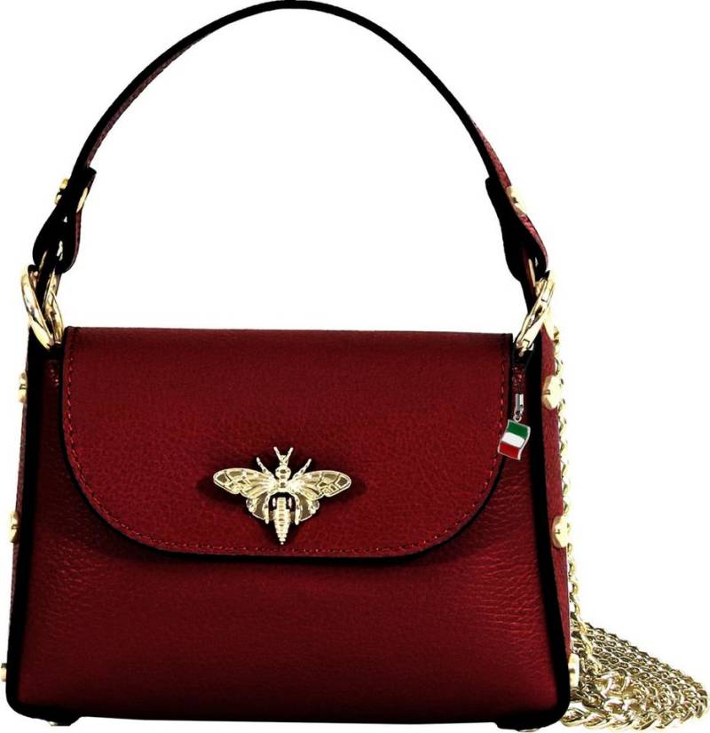 FLORENCE Umhängetasche Florence Umhängetasche Biene Damen (Umhängetasche), Damen Umhängetasche Leder, dunkelrot ca. 19cm x ca. 14cm von FLORENCE
