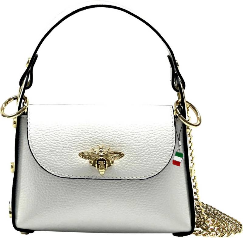 FLORENCE Umhängetasche Florence Umhängetasche Biene Damen (Umhängetasche), Damen Umhängetasche Leder, weiß ca. 19cm x ca. 14cm von FLORENCE