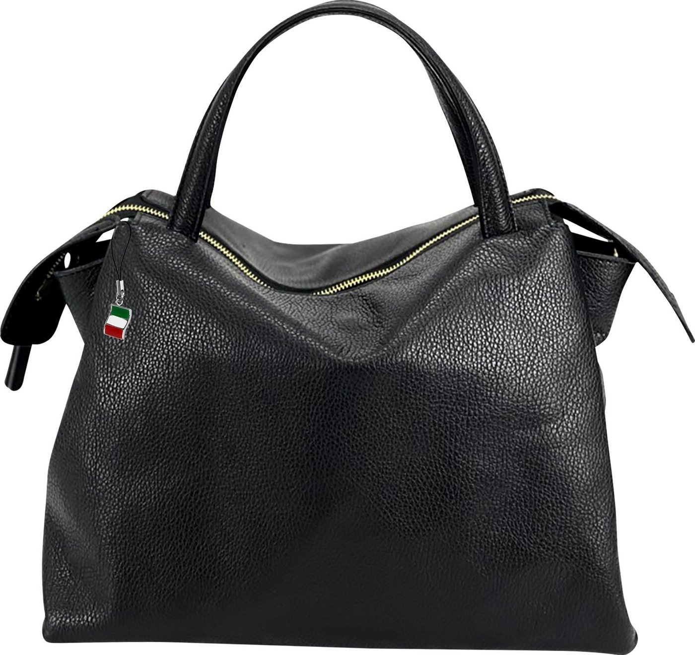 FLORENCE Umhängetasche Florence Umhängetasche Damen Handtasche (Umhängetasche), Damen Leder Umhängetasche, schwarz ca. 35cm von FLORENCE