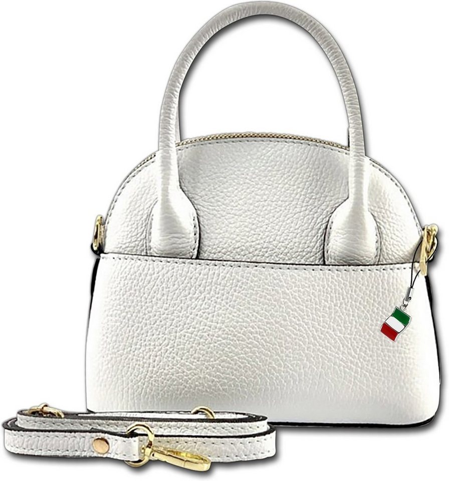 FLORENCE Umhängetasche Florence Umhängetasche Damen Handtasche (Umhängetasche, Umhängetasche), Damen Tasche Echtleder weiß, Made-In Italy von FLORENCE