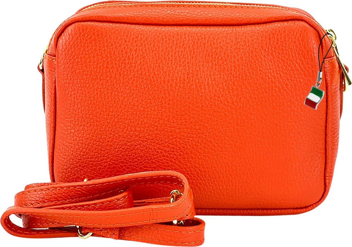 FLORENCE Umhängetasche Florence Umhängetasche Damen Tasche (Umhängetasche), Damen Leder Umhängetasche, orange ca. 22cm von FLORENCE