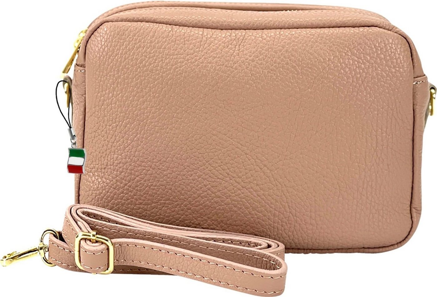 FLORENCE Umhängetasche Florence Umhängetasche Damen Tasche (Umhängetasche), Damen Leder Umhängetasche, rosa ca. 22cm von FLORENCE