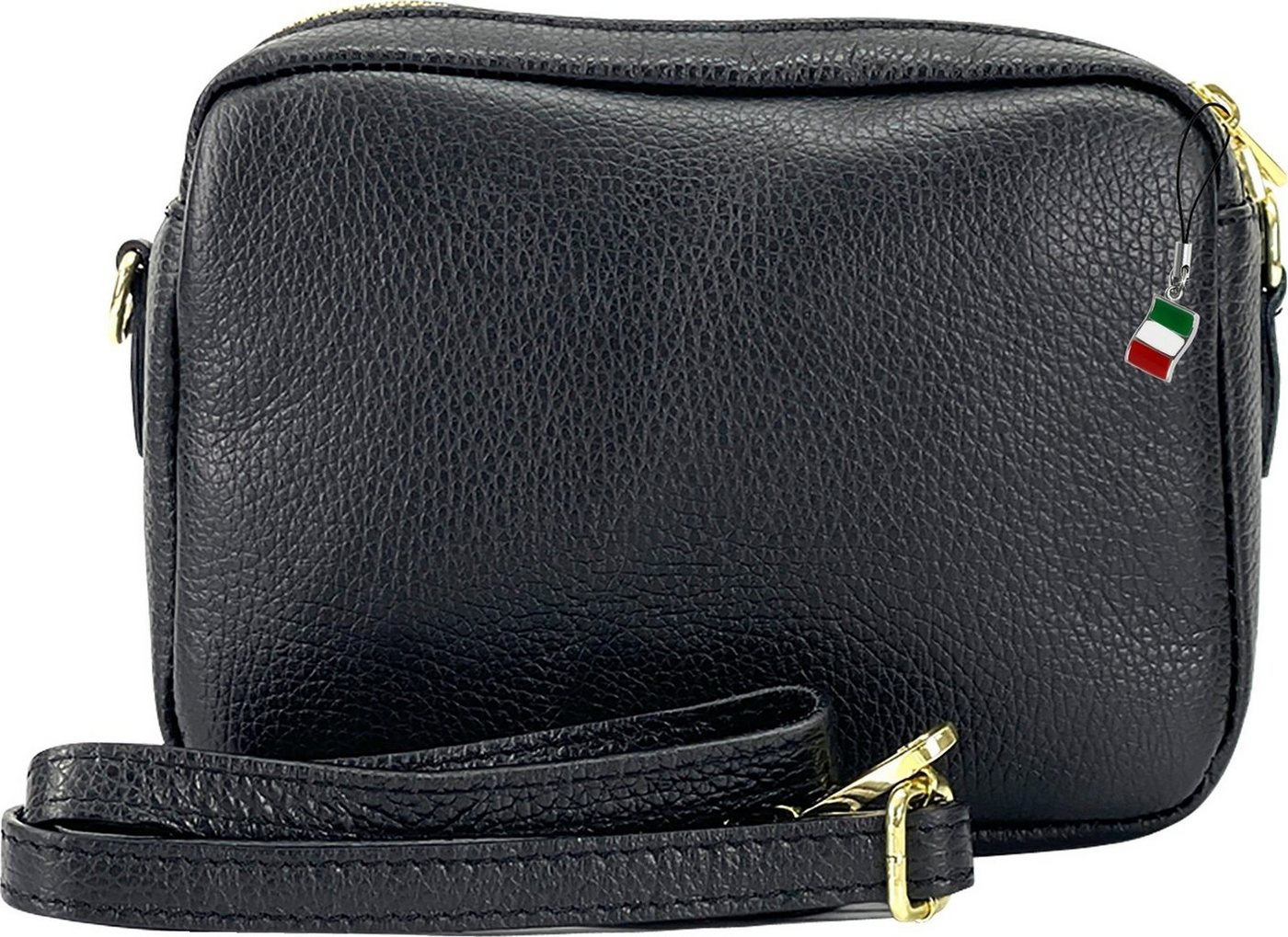 FLORENCE Umhängetasche Florence Umhängetasche Damen Tasche (Umhängetasche), Damen Leder Umhängetasche, schwarz ca. 22cm von FLORENCE