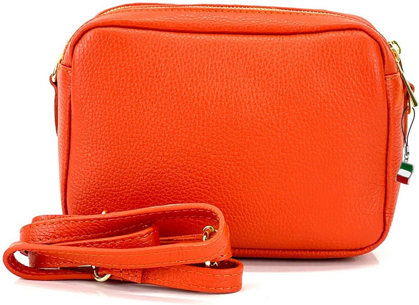 FLORENCE Umhängetasche Florence Umhängetasche Damen Tasche (Umhängetasche, Umhängetasche), Damen Umhängetasche Leder, orange, Größe ca. 22cm von FLORENCE