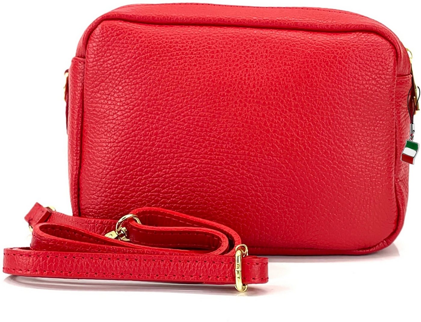 FLORENCE Umhängetasche Florence Umhängetasche Damen Tasche (Umhängetasche, Umhängetasche), Damen Umhängetasche Leder, rot, Größe ca. 22cm von FLORENCE