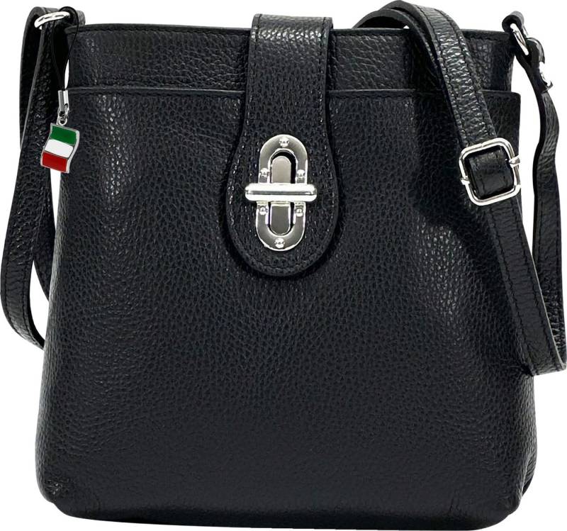 FLORENCE Umhängetasche Florence Umhängetasche Damen Tasche (Umhängetasche), Damen Umhängetasche Leder, schwarz ca. 22cm x ca. 22cm von FLORENCE