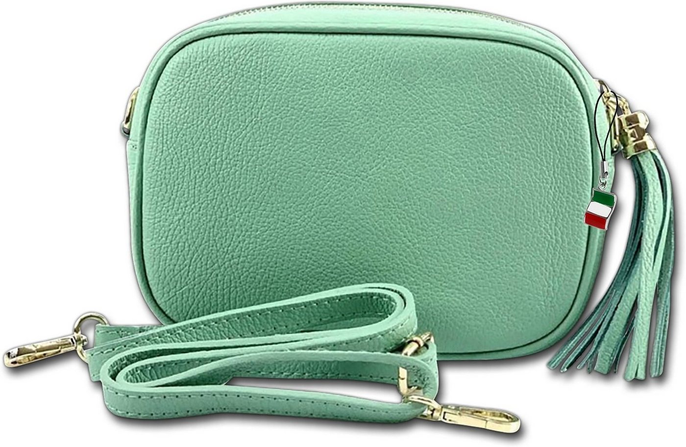 FLORENCE Umhängetasche Florence Umhängetasche Damen Tasche (Umhängetasche, Umhängetasche), Damen Tasche Echtleder türkis, Made-In Italy von FLORENCE