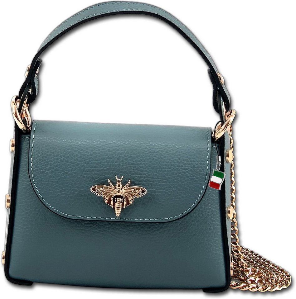 FLORENCE Umhängetasche blau Florence Tasche Leder (Umhängetasche, Umhängetasche), Damen Tasche Echtes Leder grün, Made-In Italy von FLORENCE
