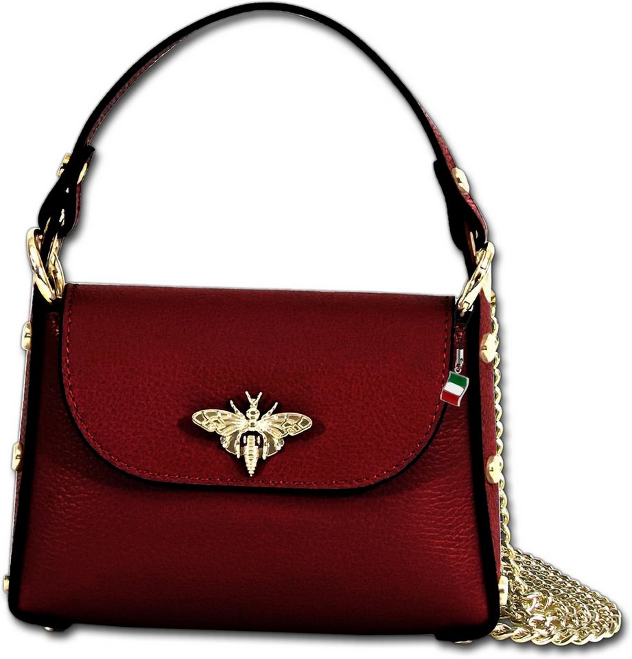FLORENCE Umhängetasche dunkelrot Florence Tasche Leder (Umhängetasche, Umhängetasche), Damen Tasche Echtes Leder grün, Made-In Italy von FLORENCE