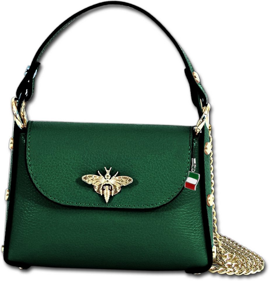 FLORENCE Umhängetasche grün Florence Tasche Leder (Umhängetasche, Umhängetasche), Damen Tasche Echtes Leder grün, Made-In Italy von FLORENCE