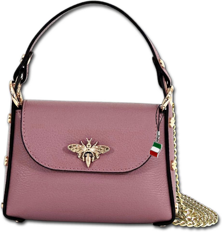 FLORENCE Umhängetasche rosa antik Florence Tasche Leder (Umhängetasche, Umhängetasche), Damen Tasche Echtes Leder grün, Made-In Italy von FLORENCE