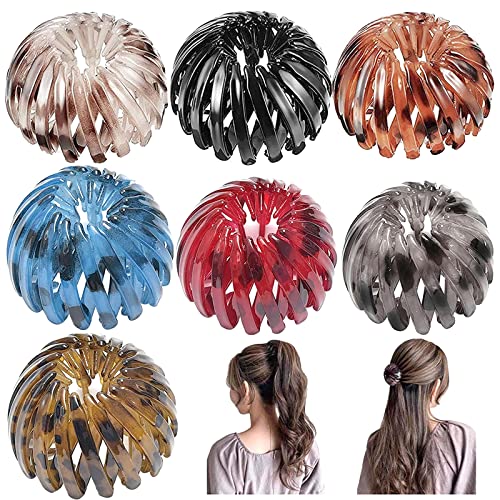 Bird Nest Hair Clips Vogelnest Haarspangen Damen Haarspangen für Damen, 7 Stück Vogelnest Haarspangen Damen einfach Pferdeschwanz Halter Haarschnitt Vogelnest Haargummis erweiterbar von FLOTRUTE