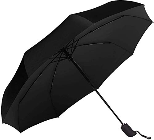 Regenschirm Taschenschirm Windproof sturmfest Auf-Zu Automatik 210T Nylon Umbrella wasserabweisend klein leicht kompakt 10 Ribs Reise Golfschirm mit Trockenbeutel von FLOVA