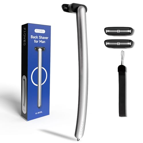 FLOVES Rückenrasierer Herren - 3 magnetische Ersatzrasierer, Rasierer mit 3-lagigen Klingen und schwenkbarem Scherkopf, 39,5cm langer Griff, Körperhaarschneider für Männer (silber) FLOVES Rückenrasierer Herren - 3 magnetische Ersatzrasierer, Rasierer mit 3-lagigen Klingen und schwenkbarem Scherkopf, 39,5cm langer Griff, Körperhaarschneider für Männer (silber) von FLOVES