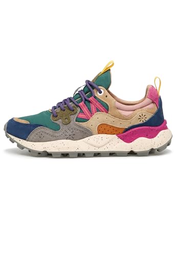 FLOWER MOUNTAIN Sneakers aus Veloursleder und technischem Gewebe, Erdöl- 41 von FLOWER MOUNTAIN