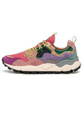 FLOWER MOUNTAIN Sneakers aus Veloursleder und technischem Gewebe, Fuchsie- 40 von FLOWER MOUNTAIN