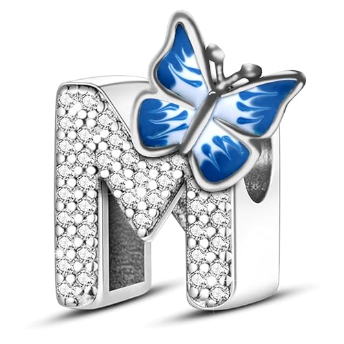 FLUFLO Charm Anhänger Damen Buchstabe A-Z für Armband 925 Sterling Silber Charms Beads passend für Pandora Armband und Halskette, Kompatibel mit Europäischen Armbänder für Frauen Mädchen X223 von FLUFLO