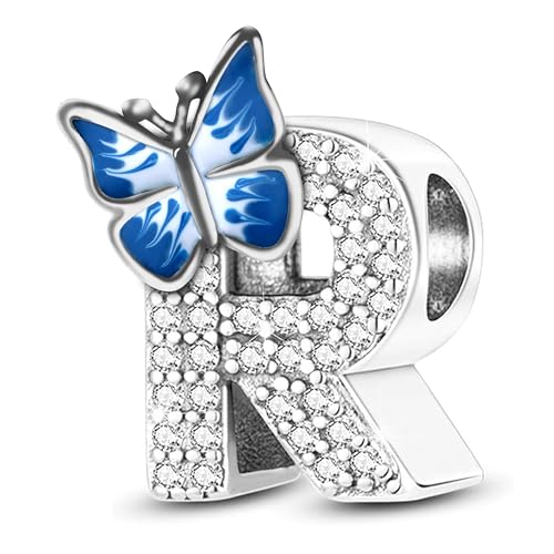 FLUFLO Charm Anhänger Damen Buchstabe A-Z für Armband 925 Sterling Silber Charms Beads passend für Pandora Armband und Halskette, Kompatibel mit Europäischen Armbänder für Frauen Mädchen X223 von FLUFLO