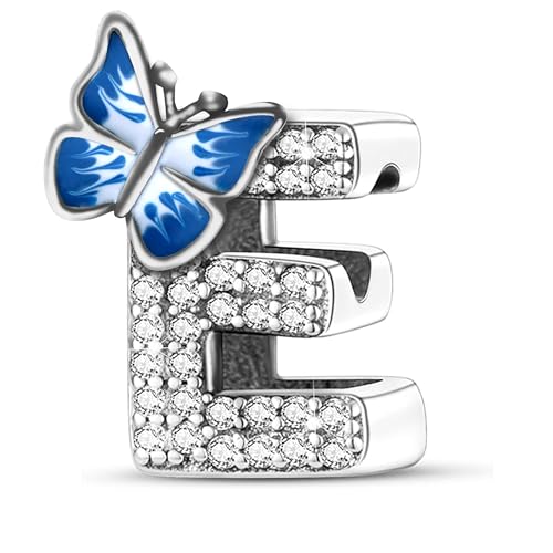 FLUFLO Charm Anhänger Damen Buchstabe A-Z für Armband 925 Sterling Silber Charms Beads passend für Pandora Armband und Halskette, Kompatibel mit Europäischen Armbänder für Frauen Mädchen X223 von FLUFLO