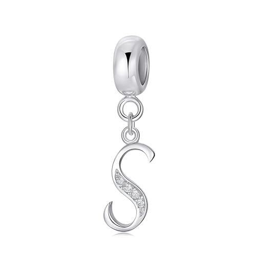 FLUFLO Charm Anhänger Damen Buchstabe A-Z für Armband 925 Sterling Silber Charms Beads passend für Pandora Armband und Halskette, Kompatibel mit Europäischen Armbänder für Frauen Mädchen X238 von FLUFLO