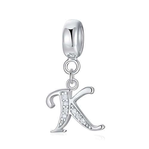 FLUFLO Charm Anhänger Damen Buchstabe A-Z für Armband 925 Sterling Silber Charms Beads passend für Pandora Armband und Halskette, Kompatibel mit Europäischen Armbänder für Frauen Mädchen X238 von FLUFLO