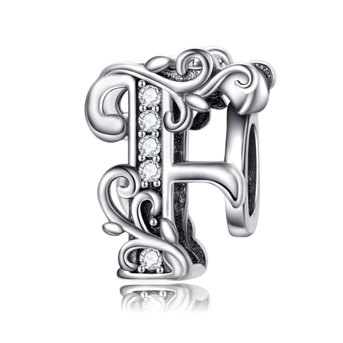 FLUFLO Charm Anhänger Damen Buchstabe A-Z für Armband 925 Sterling Silber Charms Beads passend für Pandora Armband und Halskette, Kompatibel mit Europäischen Armbänder für Frauen Mädchen X240 von FLUFLO