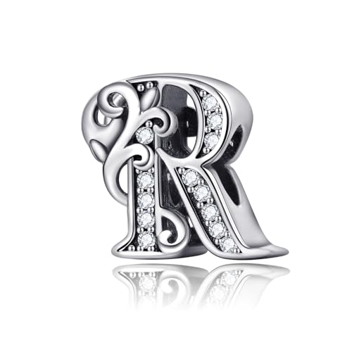 FLUFLO Charm Anhänger Damen Buchstabe A-Z für Armband 925 Sterling Silber Charms Beads passend für Pandora Armband und Halskette, Kompatibel mit Europäischen Armbänder für Frauen Mädchen X240 von FLUFLO