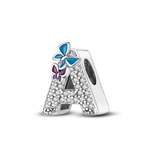 FLUFLO Charm Anhänger Damen Buchstabe A-Z für Armband 925 Sterling Silber Charms Beads passend für Pandora Armband und Halskette, Kompatibel mit Europäischen Armbänder für Frauen Mädchen XAD von FLUFLO