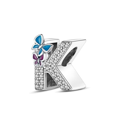 FLUFLO Charm Anhänger Damen Buchstabe A-Z für Armband 925 Sterling Silber Charms Beads passend für Pandora Armband und Halskette, Kompatibel mit Europäischen Armbänder für Frauen Mädchen XAD von FLUFLO
