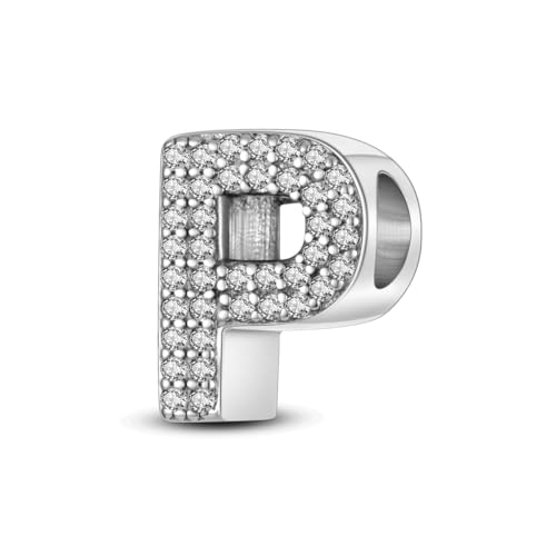 FLUFLO Charm Anhänger Damen Buchstabe A-Z für Armband 925 Sterling Silber Charms Beads passend für Pandora Armband und Halskette, Kompatibel mit Europäischen Armbänder für Frauen Mädchen FLUFLO Charm Anhänger Damen Buchstabe A-Z für Armband 925 Sterling Silber Charms Beads passend für Pandora Armband und Halskette, Kompatibel mit Europäischen Armbänder für Frauen Mädchen von FLUFLO