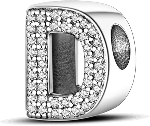 FLUFLO Charm Anhänger Damen Buchstabe A-Z für Armband 925 Sterling Silber Charms Beads passend für Pandora Armband und Halskette, Kompatibel mit Europäischen Armbänder für Frauen Mädchen von FLUFLO