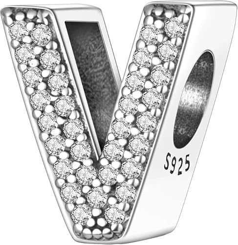 FLUFLO Charm Anhänger Damen Buchstabe A-Z für Armband 925 Sterling Silber Charms Beads passend für Pandora Armband und Halskette, Kompatibel mit Europäischen Armbänder für Frauen Mädchen von FLUFLO