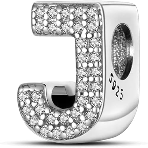 FLUFLO Charm Anhänger Damen Buchstabe A-Z für Armband 925 Sterling Silber Charms Beads passend für Pandora Armband und Halskette, Kompatibel mit Europäischen Armbänder für Frauen Mädchen FLUFLO Charm Anhänger Damen Buchstabe A-Z für Armband 925 Sterling Silber Charms Beads passend für Pandora Armband und Halskette, Kompatibel mit Europäischen Armbänder für Frauen Mädchen von FLUFLO
