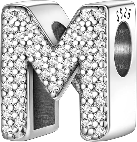 FLUFLO Charm Anhänger Damen Buchstabe A-Z für Armband 925 Sterling Silber Charms Beads passend für Pandora Armband und Halskette, Kompatibel mit Europäischen Armbänder für Frauen Mädchen von FLUFLO