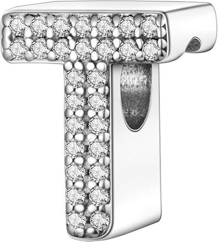 FLUFLO Charm Anhänger Damen Buchstabe A-Z für Armband 925 Sterling Silber Charms Beads passend für Pandora Armband und Halskette, Kompatibel mit Europäischen Armbänder für Frauen Mädchen von FLUFLO