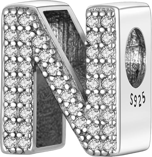 FLUFLO Charm Anhänger Damen Buchstabe A-Z für Armband 925 Sterling Silber Charms Beads passend für Pandora Armband und Halskette, Kompatibel mit Europäischen Armbänder für Frauen Mädchen FLUFLO Charm Anhänger Damen Buchstabe A-Z für Armband 925 Sterling Silber Charms Beads passend für Pandora Armband und Halskette, Kompatibel mit Europäischen Armbänder für Frauen Mädchen von FLUFLO