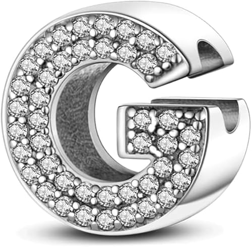 FLUFLO Charm Anhänger Damen Buchstabe A-Z für Armband 925 Sterling Silber Charms Beads passend für Pandora Armband und Halskette, Kompatibel mit Europäischen Armbänder für Frauen Mädchen von FLUFLO