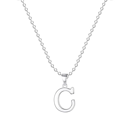 FLUFLO Damen Initialienkette mit Buchstabe C, 925 Sterlingsilber Anhängerhalskette, kompatibel mit Pandora Halsketten-Charms und Perlen, ideal für Frauen und Mädchen FLUFLO Damen Initialienkette mit Buchstabe C, 925 Sterlingsilber Anhängerhalskette, kompatibel mit Pandora Halsketten-Charms und Perlen, ideal für Frauen und Mädchen von FLUFLO