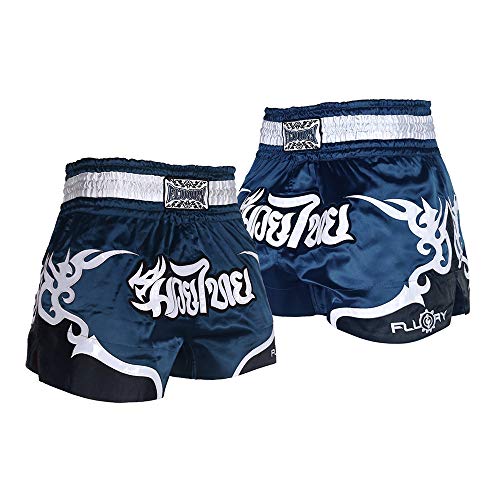 FLUORY Muay Thai Fight Shorts, MMA Shorts, Kleidung, Training, Käfigbekämpfung, Grappling, Kampfsport, Kickboxen, Shorts, Mtsf53haijulan, Groß von FLUORY