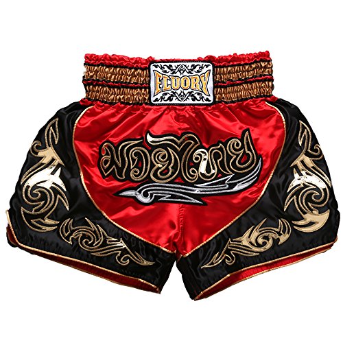 FLUORY Muay Thai Short Hohe Qualität MMA Boxing Shorts Thaiboxhose Kickboxhose Hose Sporthose für Herren Damen Kampfsport Grappling Wettkampf und Training. von FLUORY