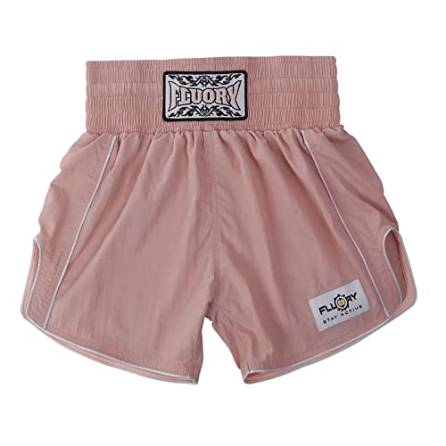 FLUORY Muay Thai Shorts Einfache stilvolle Boxshorts Weich Glatt Nylon Fighting Frapple Workout Shorts, rose, Medium von FLUORY