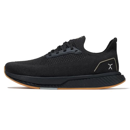 FLUX FOOTWEAR Herren und Damen Adapt Runner Wide Toe-Box Natural Movement Schuhe mit atmungsaktivem Strick-Obermaterial & UltraFlex-Zwischensohle Leichte Schuhe zum Laufen, Gehen & Alltag, Schwarz/Gum von FLUX FOOTWEAR