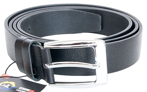 Herren Schwarz Reißfest 36 mm breit 170 cm lang für Taille 155 cm Rindsleder Gürtel von FLW