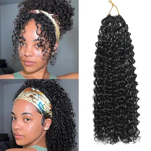 FLWAI Pre Looped Micro Kinky Curly Crochet Hair 8 Packs 8 Inch Yanky Twist Crochet Hair Kinky Twist Synthetic Wavy Curly Crochet Hair Extensions for Black Women (1B, 8packs 8inch) von FLWAI
