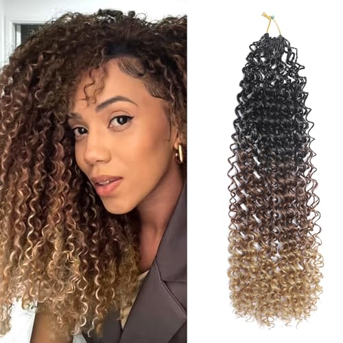 FLWAI Pre Looped Micro Kinky Curly Crochet Hair 8 Packs 12 Inch Yanky Twist Crochet Hair Kinky Twist Synthetic Wavy Curly Crochet Hair Extensions for Black Women (1B/30/27, 8packs 12inch) von FLWAI