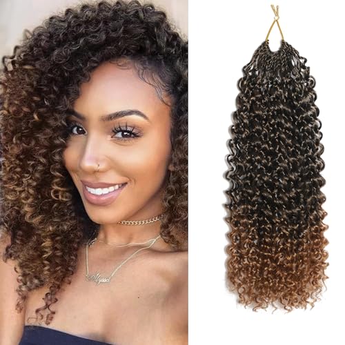 FLWAI Pre Looped Micro Kinky Curly Crochet Hair 8 Packs 8 Inch Yanky Twist Crochet Hair Kinky Twist Synthetic Wavy Curly Crochet Hair Extensions for Black Women (1B/T30, 8packs 8inch) von FLWAI