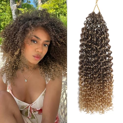 FLWAI Pre Looped Micro Kinky Curly Crochet Hair 8 Packs 8 Inch Yanky Twist Crochet Hair Kinky Twist Synthetic Wavy Curly Crochet Hair Extensions for Black Women (T33/27, 8packs 8inch) von FLWAI