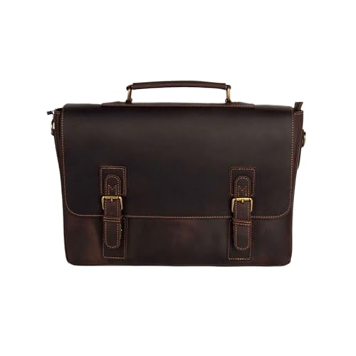 FLXSCA Herren Aktentaschen Laptoptaschen Messenger Schultertaschen Computer Tragetaschen Echtes Leder Handtaschen von FLXSCA