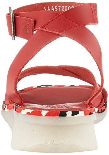 FLY London Damen CENI570FLY Knöchelriemchen Sandalen, Rot (Lipstick Red (Red Mid Sole) 002), 40 EU von FLY London